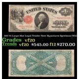 1917 $1 Large Size Legal Tender Note Grades vf, ve