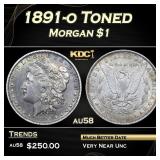 1891-o Morgan Dollar Toned $1 Grades au58