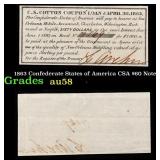 1863 Confederate States of America CSA $60 Note Gr