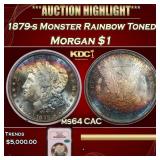 NGC 1879-s Morgan Dollar Monster Rainbow Toned 1 m