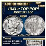 1941-p Mercury Dime TOP POP! 10c ms68+ FSB SEGS