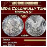 1880-s Morgan Dollar Colorfully Toned $1 ms66+ SEG