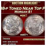 1888-p Morgan Dollar Toned Near Top Pop! $1 Grades