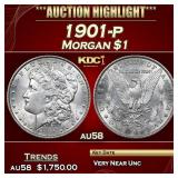1901-p Morgan Dollar $1 au58 SEGS