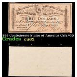 1864 Confederate States of America CSA $30 Note Gr