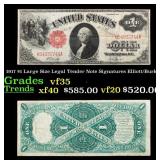 1917 $1 Large Size Legal Tender Note Grades vf++ S