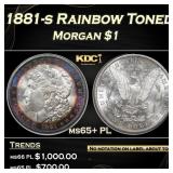1881-s Morgan Dollar Rainbow Toned $1 ms65+ PL PCI