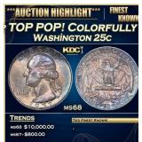 1957-p Washington Quarter TOP POP! Colorfully Tone