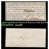 1863 Confederate States of America CSA $60 Note Gr