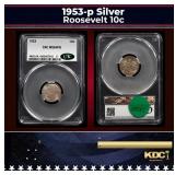 CACG 1953-p Roosevelt Dime Silver 10c ms64 FT CACG