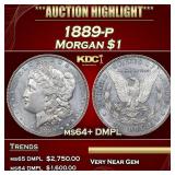 1889-p Morgan Dollar $1 ms64+ DMPL SEGS