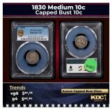 PCGS 1830 Medium 10c Capped Bust Dime 10c g4 PCGS