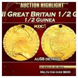 1789 King George III Great Britain 1/2 Guinea Gold