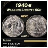 1940-s Walking Liberty Half Dollar 50c Grades ms65