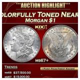 1889-p Morgan Dollar Colorfully Toned Near Top Pop