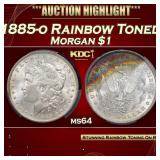 PCGS 1885-o Morgan Dollar Rainbow Toned $1 ms64 PC