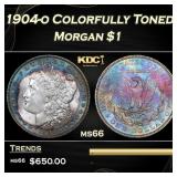 1904-o Morgan Dollar Colorfully Toned $1 Grades ms