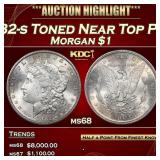 1882-s Morgan Dollar Toned Near Top Pop! $1 ms68 S