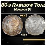 NGC 1880-s Morgan Dollar Rainbow Toned $1 ms63 NGC