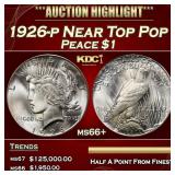 1926-p Peace Dollar Near Top Pop 1 ms66+ SEGS