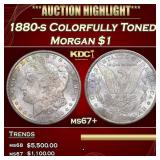 1880-s Morgan Dollar Colorfully Toned $1 ms67+ SEG