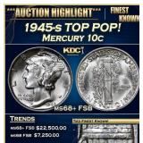 1945-s Mercury Dime TOP POP! 10c ms68+ FSB SEGS