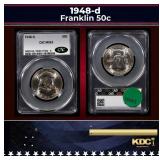 CACG 1948-d Franklin Half Dollar 50c ms63 CACG