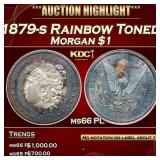 1879-s Morgan Dollar Rainbow Toned $1 ms66 PL PCI