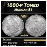 1880-p Morgan Dollar Toned $1 Grades ms64+