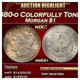 1880-o Morgan Dollar Colorfully Toned $1 ms64+ USC