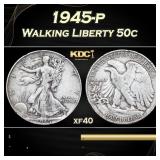 1945-p Walking Liberty Half Dollar 50c Grades xf40