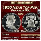 1950 Proof Franklin Half Dollar Near Top Pop! 50c