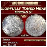 1886-p Morgan Dollar Colorfully Toned Near Top Pop