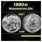 1990-d Washington Quarter 25c Grades ms66