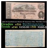 1864 $5 Confederate States Of America CSA, T-69 Mi
