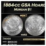 CACG 1884-cc Morgan Dollar GSA Hoard $1 ms62 CACG