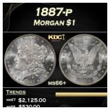 1887-p Morgan Dollar $1 ms66+ SEGS