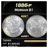 1886-p Morgan Dollar $1 ms66+ SEGS