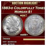 1883-o Morgan Dollar Colorfully Toned $1 ms66+ SEG
