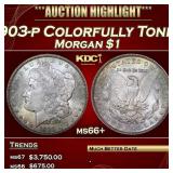 1903-p Morgan Dollar Colorfully Toned $1 ms66+ SEG