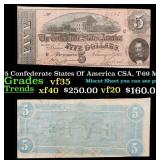 1864 $5 Confederate States Of America CSA, T-69 Mi