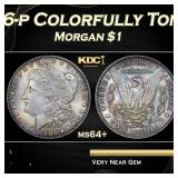1886-p Morgan Dollar Colorfully Toned $1 Grades ms