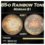 1885-o Morgan Dollar Rainbow Toned $1 Grades ms65+