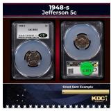 CACG 1948-s Jefferson Nickel 5c ms65 CACG