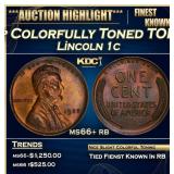 1923-p Lincoln Cent Colorfully Toned TOP POP! 1c m