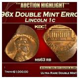 PCGS 196x Lincoln Cent Double Mint Error 1c ms63 r