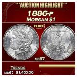 1886-p Morgan Dollar $1 ms67 SEGS