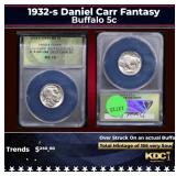 1932-s Daniel Carr Fantasy Buffalo Nickel 5c ms70