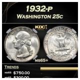 1932-p Washington Quarter 25c ms65+ PGA