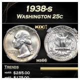 1938-s Washington Quarter 25c ms66 PGA